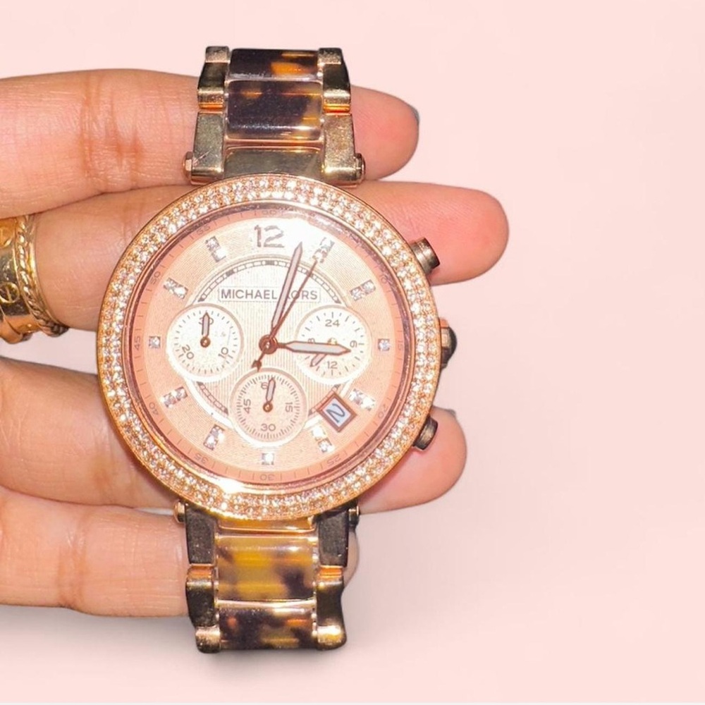 Michael Kors Tortoise and Rose Gold Women's Watch